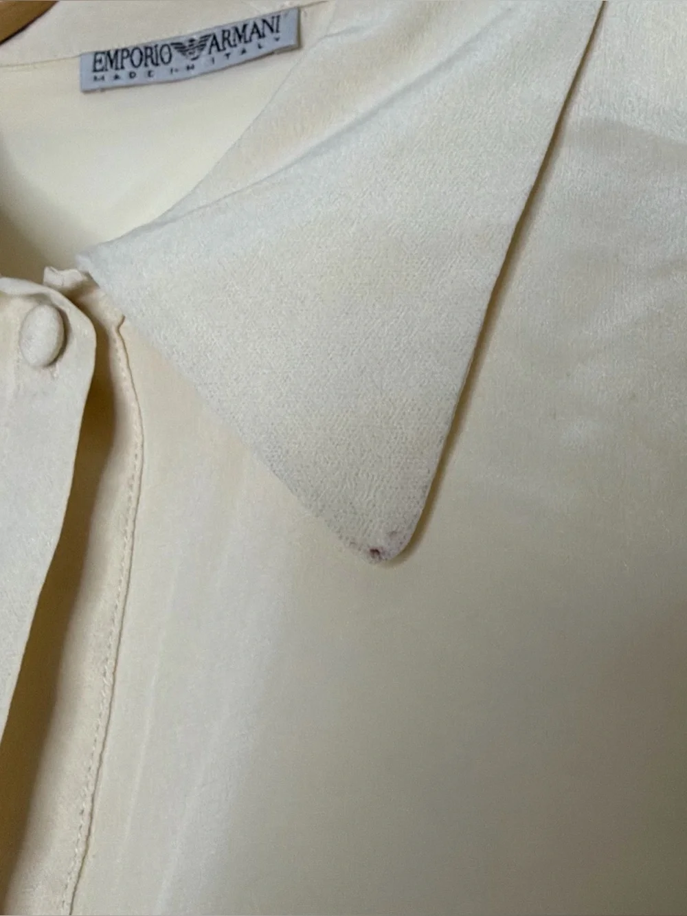 EMPORIO ARMANI Emporio Armani silk blouse 46 10 medium large cream ivory career - Picture 3 of 8